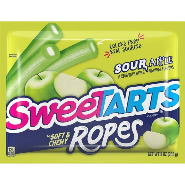SweeTARTS Soft & Chewy Ropes Sour Apple Candy, 9 Oz