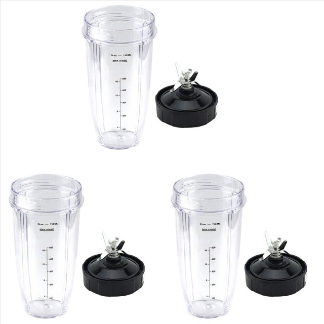 3X Piezas de Repuesto de Licuadora para , Cuchilla Extractora de 7 Aletas de de 24Oz, para Auto IQ BN801 SS101 BL480-30 BL641