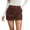 Brown, variant on Women's Faux Suede Mini Skirts Stretchy Slim Fitted Wrap Back Zipper Down Skirt Casual Elegant A-Line Skirt for Office Work Everyday Brown