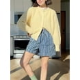 thumbnail image 3 of Gupgi Cardigan Tricoté pour Femmes, Chandails Ajustés, Veste Décontractée à Boutons, Col Ras du Cou, Automne, Manteau Uni, 3 of 7