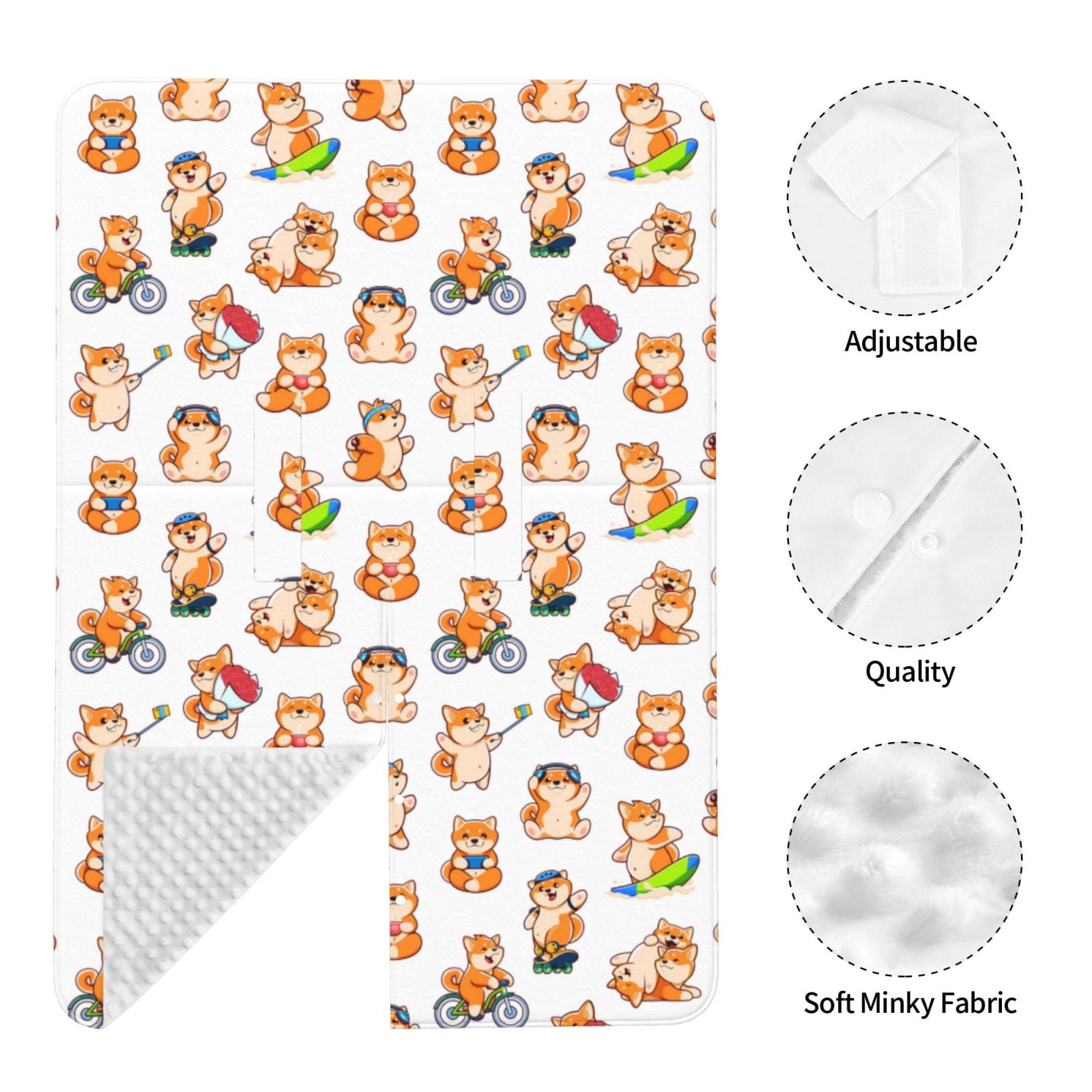 Car Seat Cover Baby - Kawaii Shiba Dog Breathable Infant Car Seat Cover for Baby Carseat, Lightweight Comfort Baby Essentials Must Haves Newborn Stuff for Girl Boy