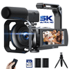Campark AC12 5K 25FPS Video Camera 56MP Photo 3”Touch Screen Digital Camcorder for Vlogging Youtube