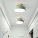 thumbnail image 2 of Lámpara de techo LED de madera nórdica para interiores, cocina, sala de estar, baño, color rosa, 2 of 3