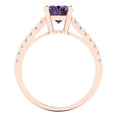 thumbnail image 4 of Solitaire with Accents Engagement Ring for Women - 2.21ct Simulated Alexandrite in 18K Rose Gold Promise Ring, 4 of 6