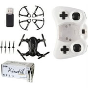 Cobra RC Toys 909314 Folding Pocket Drone with Camera and Kinetik AAA Battery Kit, 50 Pack