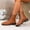 Brown, variant on Tawop Womens Boots Chunky Low Heel Lace Up Winter Fall Black Boots
