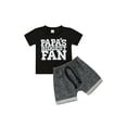 thumbnail image 1 of Franhais Infant Baby Boy Two Piece Set, Lettering Round Neck Short Sleeve T-shirt Elastic Tie Up Waist Shorts, 1 of 9