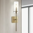 thumbnail image 4 of JONATHAN Y Cato 4.5" 1-Light Bohemian Farmhouse Iron/Glass LED Vanity, Brass Gold/Clear, 4 of 8