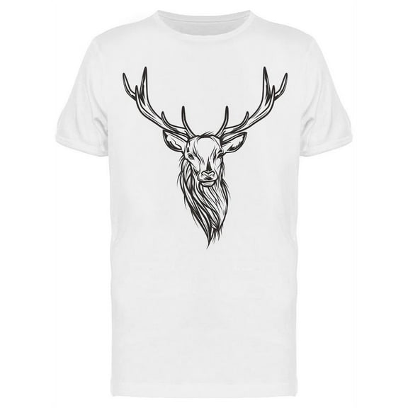 Wild Deer Head T-Shirt Men -Image by Shutterstock, Male XX-Large