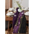 thumbnail image 4 of Table Runner Dresser Scarves 36 Inch Long, Purple Black Texture with Gold Line Linen Dining Table Runners Modern Wild Marble Stone Tabletop Scarf for Wedding Holiday Party Kitchen, 4 of 7