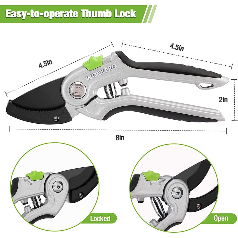 Workpro Heavy Duty Garden Anvil Pruning Shears photo 4