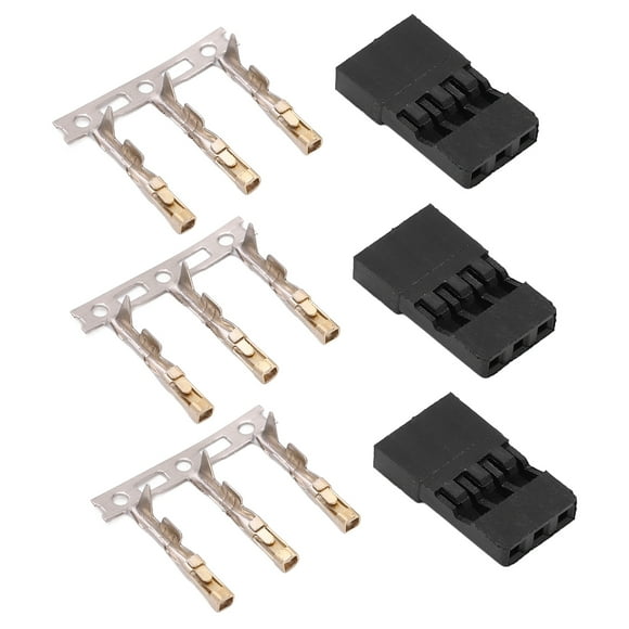RC Connector Plug, ABS and Brass 3 Pin Terminal Connector Cold Pressing Integrated Safe for Electronic Instrument