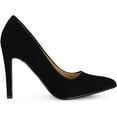 thumbnail image 4 of Chariot & Co: Mall- Womens Pointed Toe Stiletto Pumps - 4" Heels, Wedding and Dress Shoes Heel (Black Nbpu, 10), 4 of 6
