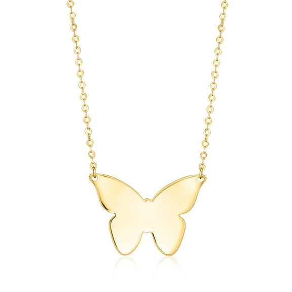 Ross-Simons Italian 14kt Yellow Gold Butterfly Necklace, Women's, Adult