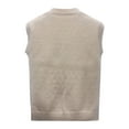 thumbnail image 4 of Pxiakgy Ladies College Style Knitted Sweater Vest Sleeveless V-Neck Retro Vest Khaki XL, 4 of 5
