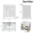 thumbnail image 5 of DeerValley Heritage 36" Pre-Assembled Bathroom Vanity Set with Ceramic Sink, White Cabinet & 3.9" Backsplash, DV-1BV0155W, 5 of 13