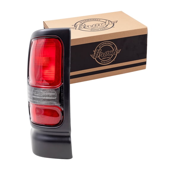 Brock Tail Light for 1994-2001 Ram 1500 Textured Black Bezel Left 55055265AC 1994-2002 Ram 2500