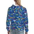 thumbnail image 7 of Fotbe Submarines And Whales Pattern Womens Long Sleeve Hoodie, Pullover Hooded Sweatshirt, Kangaroo Pocket Hoodie with Eye-catching Drawstrings-Large, 7 of 7