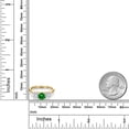 thumbnail image 6 of Gem Stone King 18K Yellow Gold Plated Silver Green Created Emerald and White Moissanite Engagement Ring for Women | 2.00 Cttw | Round 6MM | Gemstone May Birthstone | Size 5, 6 of 7