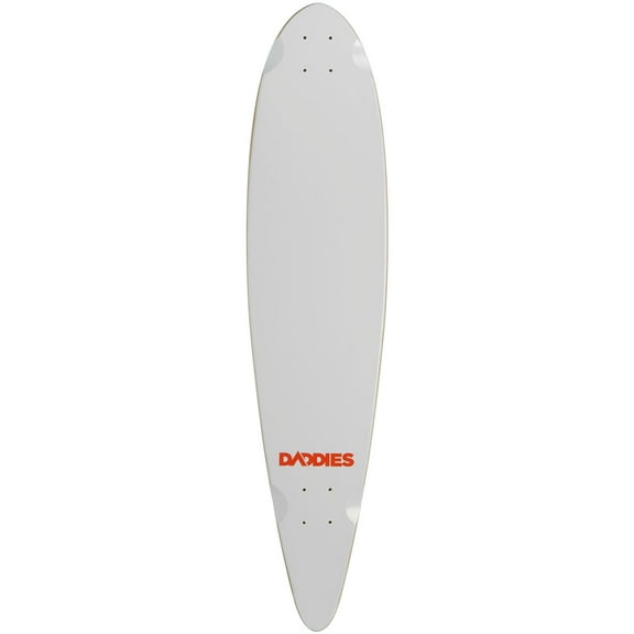 Daddies Logo Pintail Longboard Deck - White