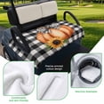 thumbnail image 5 of Golf Cart Seat Covers for 2 Seater,Thanksgiving Pumpkins Fall Soft Microfiber Cart Seat Towel Blanket,Black Plaid Sunflower Absorbent Breathable Non Slip Bench Seats Protector for Golf Course 51"x31", 5 of 9