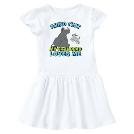 

Inktastic Rhino That My Granddad Loves Me with Cute Rhinos Gift Toddler Girl Dress