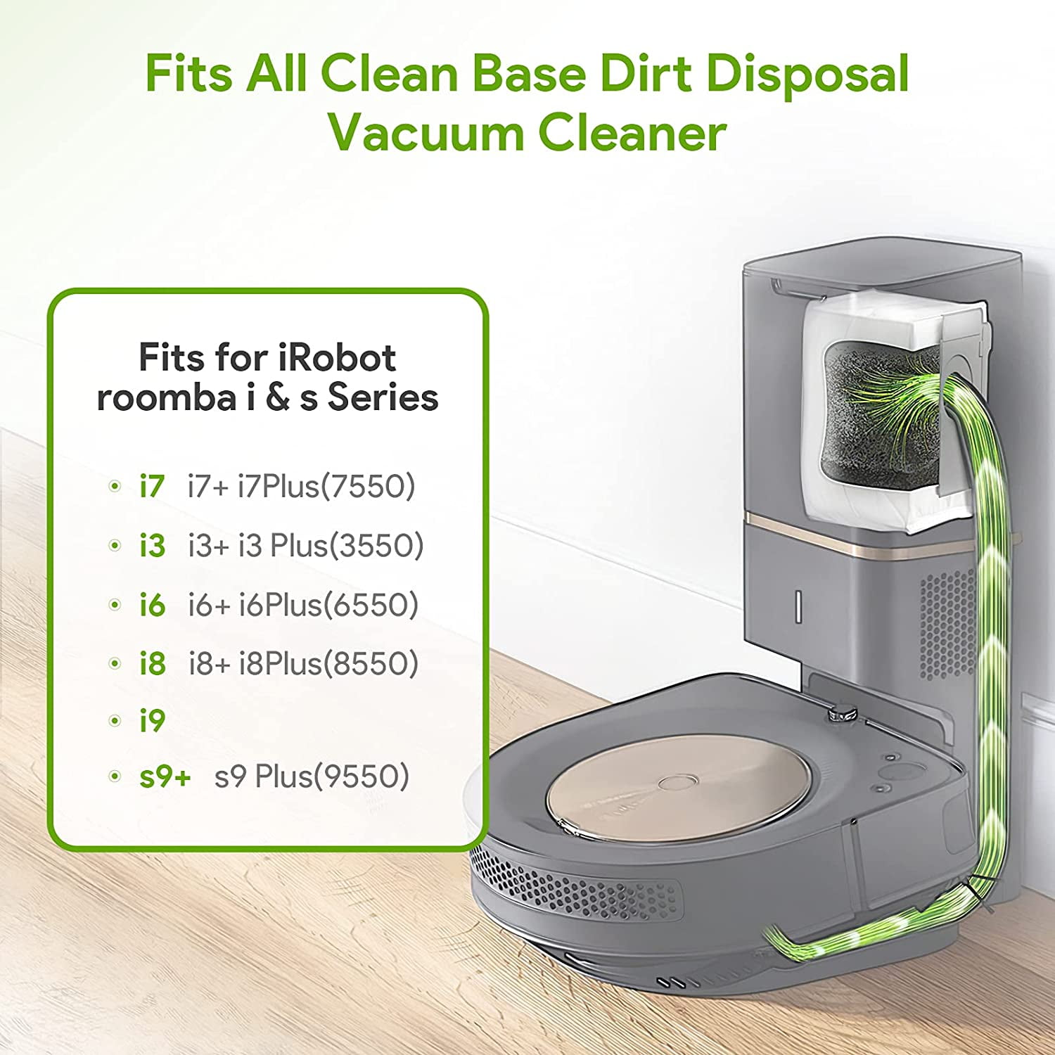 Diannasun 6 Pack Replacement Vacuum Bags Compatible For Irobot Roomba I7 I7 I7 Plus 7550 S9 9550 I S Series Clean Base Robot Vacuum With Autom