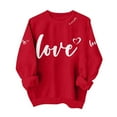 thumbnail image 4 of WTXUE Valentine Crewneck Pullover for Women Fashion Casual Round Neck Long Sleeved Valentine's Day Love Heart Printed Hoodless Sweatshirt Loose Tunic Sweatshirts Beige L, 4 of 7