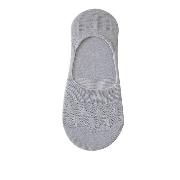 Xiao Hua 6 pares de calcetines invisibles para mujer - Tobilleros bajos antideslizantes - Calcetines invisibles para uso casual y formal - Suaves y elásticos, color gris