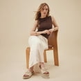 thumbnail image 5 of Cushionaire Playa Espadrille Platform Sandals for Women, Decorative Shell Embellishment and Boho Woven Detail Womens Slides, 5 of 20
