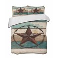 thumbnail image 2 of Quilts Twin XL Size, Texas Star Soft Comforter Bedding Set for Bed, Country Teal Brown Farmhouse Wooden Lightweight Quilted Bedspread with Pillow Cover(2 Pieces) for All Season, 68x98 Inch, 2 of 6