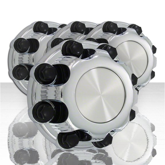 Set of 4 Closed Front and Rear Center Caps for 1999-06 GMC Sierra 2500 - Chrome