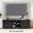 thumbnail image 4 of TV Stand for 55" TV, Entertainment Center with Storage, 2 Cabinets, TV Console Media Cabinet with 6 Cable Holes for Living Room, Bedroom, Black, 4 of 8