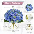 thumbnail image 2 of Flores artificiales Hollyone Hydrangea con jarrón de vidrio azul-verde, 2 of 7