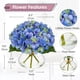 thumbnail image 2 of Flores artificiales Hollyone Hydrangea con jarrón de vidrio azul-verde, 2 of 7