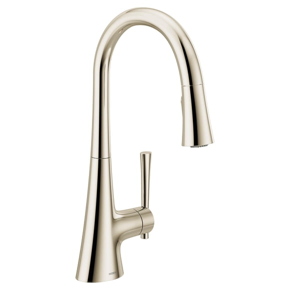Moen 9126Nl Kurv Collection One-Handle Pulldown Kitchen Faucet Featuring Power Boost And Reflex, Polished Nickel