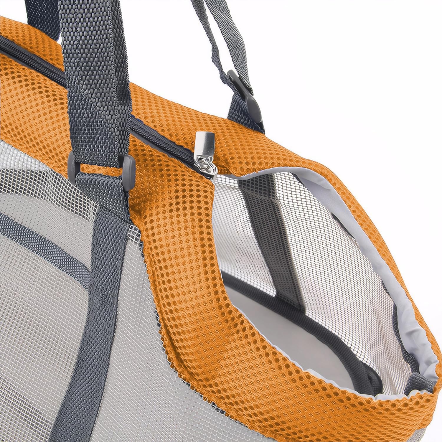 ABPETE Small Soft-Sided, Breathable Mesh Pet Carrier Backpack with Removable and Washable Mat, Orange, 13 lb Limit