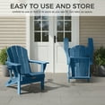 thumbnail image 5 of Ciokea Wood Adirondack Chair Folding Outdoor Patio Chairs Fire Pit with Cup Holder Pool Porch Garden Navy, 5 of 9