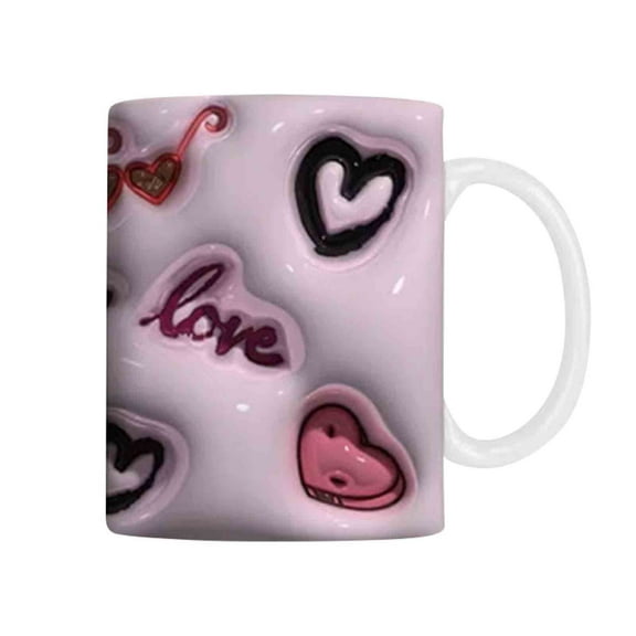 Matoen Valentine's Day Coffee Mug Ceramic Mini Couple Mug for Valentine's Day Anniversary Wedding Table Centerpieces Decor Gift