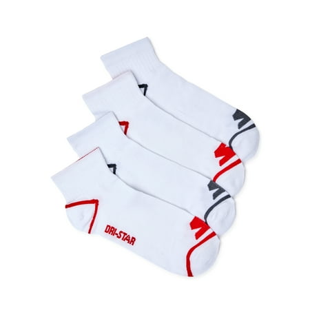 Starter Men's Dri-Star Quarter Socks, 4-Pack