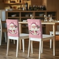 thumbnail image 5 of TSOVTHRID Chair Back Cover for Dining Room Removable Chair Slipcovers Decorative Chairs Covers for Kitchen Hotel Banquet Holiday Party Christmas Decor, Santa Claus Holly Rose Pink Print, Set of 2, 5 of 7