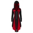 thumbnail image 1 of IROINID Manteau Long Confortable pour Femmes Manteau Contrasté à Manches Longues, Rouge, 1 of 6