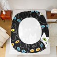 thumbnail image 5 of jejeloiu Abstract Cartoon Kitten Twin Sheet Sets,Colorful Cute Cat Twin Fitted Sheet,White Black Flat Sheet For Girls,Super Cozy Room Decor,3pcs, 5 of 7