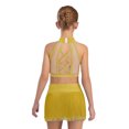 thumbnail image 2 of Miutii Kids Girls Shiny Rhinestone Crop Top and Fringe Skirt Tassel Latin Salsa Rumba Dance Dress 2 Piece Outfit Yellow 16, 2 of 5