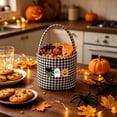 thumbnail image 5 of Ouuluon Sturdy Halloween Plaid Storage Basket, 9x9 inch Ghost Pumpkin Decorative Handheld Basket for Home Party, 5 of 6