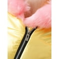 thumbnail image 3 of Fangasis Women Thickened Jacket Hoodies Coat Hooded Outwear Ladies Plush Puffer Slim Winter Warm Gold S, 3 of 4