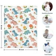 thumbnail image 4 of White Cartoon Dinosaurs Flowers Pattern Blanket,Comfortable Soft Flannel Throw Blanket,All Season,Warm Lightweight Blankets for Sofa Bed Couch Living Room Chair,30"x40", 4 of 4
