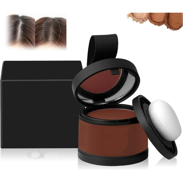 Poudre Capillaire pour Retouche des Racines pour Femmes, Poudre Capillaire Instantanée Covrix, Coloration des Racines pour Femmes et Hommes, Capsules pour Cheveux Gris, Antitaches 48 Heures (Brun Rougeâtre Clair)