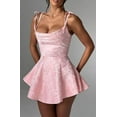 thumbnail image 2 of BaoWw Robes Mini Sans Bretelles pour Femmes avec Nœud Satin Robe de Retour à la Maison pour Adolescentes Robes Courtes Cocktail, 2 of 5