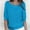 Light Blue, variant on Babysbule Plus Size Womens Sweaters Women's Round Neck Knitwear Women's Elegant 3/4 Sleeve Comfort Shirt Women's Fashion Clothes